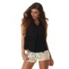 Ärmellose Damen Chiffon Bluse Halbtransparent Schwarz -Look Motto Verkäufe aermellose damen chiffon bluse halbtransparent schwarz