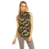 Ärmellose Damen Jeansbluse In Army-Look Camouflage/Olivgrün 2 Ärmellose Damen Jeansbluse In Army-Look Camouflage/Olivgrün -Look Motto Verkäufe aermellose damen jeansbluse in army look camouflage olivgruen