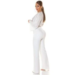 Bauchfreie Damen Langarm-Bluse In Wickel-Optik Weiß -Look Motto Verkäufe bauchfreie damen langarm bluse in wickel optik weiss8