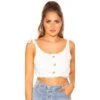 Bauchfreies Damen Crop Top Mit Trägern Zum Binden Weiß -Look Motto Verkäufe bauchfreies damen crop top mit traegern zum binden weiss