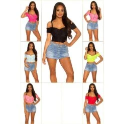 Bauchfreies Damen Off-Shoulder Top Latina Style Coral -Look Motto Verkäufe bauchfreies damen off shoulder top latina style coral6