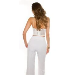 Bauchfreies Damen Träger Bustier-Top Aus Satin Weiß -Look Motto Verkäufe bauchfreies damen traeger bustier top aus satin weiss5