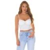 Bauchfreies Damen Träger Bustier-Top Mit Strasssteinen Weiß 2 Bauchfreies Damen Träger Bustier-Top Mit Strasssteinen Weiß -Look Motto Verkäufe bauchfreies damen traeger bustier top mit strasssteinen weiss