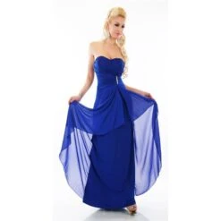 Bodenlanges Cocktail Abendkleid Mit Chiffon-Schleier Royal Blau -Look Motto Verkäufe bodenlanges cocktail abendkleid mit chiffon schleier royal blau3