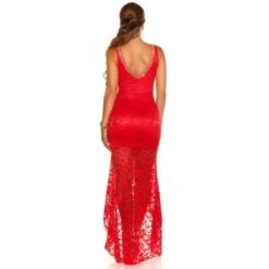 Bodenlanges Glamour Abendkleid Red Carpet-Look Rot -Look Motto Verkäufe bodenlanges glamour abendkleid red carpet look rot3