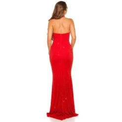 Bodenlanges Glamour Neckholder Abendkleid Mit Glitzer Rot -Look Motto Verkäufe bodenlanges glamour neckholder abendkleid mit glitzer rot4