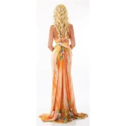 Bodenlanges One-Shoulder Abendkleid Blumen Maxikleid Orange -Look Motto Verkäufe bodenlanges one shoulder abendkleid blumen maxikleid orange6