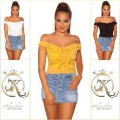 Damen Chiffon Top Mit Trägern Und Rüschen Senf -Look Motto Verkäufe damen chiffon top mit traegern und rueschen senf6