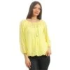 Damen Langarm Chiffon-Bluse Mit Top Und Kettchen Gelb -Look Motto Verkäufe damen langarm chiffon bluse mit top und kettchen gelb