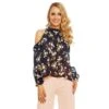 Damen Langarm Plissee Bluse Aus Chiffon Mit Blumen Marine 1 Damen Langarm Plissee Bluse Aus Chiffon Mit Blumen Marine -Look Motto Verkäufe damen langarm plissee bluse aus chiffon mit blumen marine