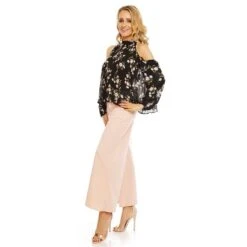 Damen Langarm Plissee Bluse Aus Chiffon Mit Blumen Schwarz 8 Damen Langarm Plissee Bluse Aus Chiffon Mit Blumen Schwarz -Look Motto Verkäufe damen langarm plissee bluse aus chiffon mit blumen schwarz3
