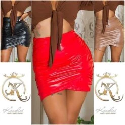 Damen Minirock Aus Kunstleder In Wickel-Optik Rot 19 Damen Minirock Aus Kunstleder In Wickel-Optik Rot -Look Motto Verkäufe damen minirock aus kunstleder in wickel optik rot9