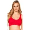 Damen Sport BH Gepolstert Stretch Sportswear Rot -Look Motto Verkäufe damen sport bh gepolstert stretch sportswear rot