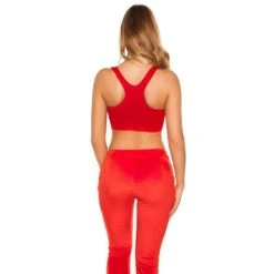 Damen Sport BH Gepolstert Stretch Sportswear Rot -Look Motto Verkäufe damen sport bh gepolstert stretch sportswear rot2