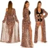 Damen Strand Kimono Lang Aus Chiffon Strandkleid Leopard 2 Damen Strand Kimono Lang Aus Chiffon Strandkleid Leopard -Look Motto Verkäufe damen strand kimono lang aus chiffon strandkleid leopard