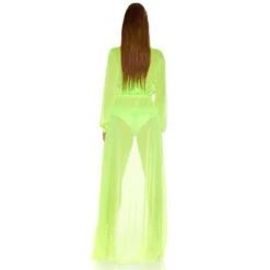 Damen Strand Kimono Lang Aus Chiffon Strandkleid Neon Grün 9 Damen Strand Kimono Lang Aus Chiffon Strandkleid Neon Grün -Look Motto Verkäufe damen strand kimono lang aus chiffon strandkleid neon gruen3