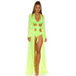 Damen Strand Kimono Lang Aus Chiffon Strandkleid Neon Grün 11 Damen Strand Kimono Lang Aus Chiffon Strandkleid Neon Grün -Look Motto Verkäufe damen strand kimono lang aus chiffon strandkleid neon gruen5
