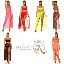 Damen Strand Wickelrock Lang Aus Chiffon Neon Coral -Look Motto Verkäufe damen strand wickelrock lang aus chiffon neon coral6