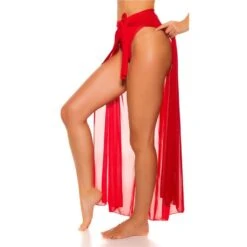 Damen Strand Wickelrock Lang Aus Chiffon Rot 10 Damen Strand Wickelrock Lang Aus Chiffon Rot -Look Motto Verkäufe damen strand wickelrock lang aus chiffon rot3