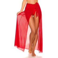 Damen Strand Wickelrock Lang Aus Chiffon Rot 11 Damen Strand Wickelrock Lang Aus Chiffon Rot -Look Motto Verkäufe damen strand wickelrock lang aus chiffon rot4
