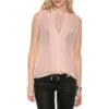 Edle ärmellose Chiffon Bluse Mit Glitzer Transparent Aprikot -Look Motto Verkäufe edle aermellose chiffon bluse mit glitzer transparent aprikot