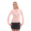 Edle Chiffon Schluppenbluse Transparent Mit Rüschen Rosa -Look Motto Verkäufe edle chiffon schluppenbluse transparent mit rueschen rosa