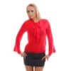 Edle Chiffon Schluppenbluse Transparent Mit Rüschen Rot 1 Edle Chiffon Schluppenbluse Transparent Mit Rüschen Rot -Look Motto Verkäufe edle chiffon schluppenbluse transparent mit rueschen rot