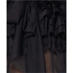Edle Damen Chiffon Schluppenbluse Mit Volants Schwarz -Look Motto Verkäufe edle damen chiffon schluppenbluse mit volants schwarz8