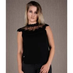 Edle Damen Kurzarm Chiffon Bluse Mit Blumenmuster Tüll Schwarz -Look Motto Verkäufe edle damen kurzarm chiffon bluse mit blumenmuster tuell schwarz3