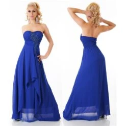 Edles Bodenlanges Bandeau Abendkleid Aus Chiffon Royal Blau -Look Motto Verkäufe edles bodenlanges bandeau abendkleid aus chiffon royal blau3