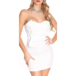 Edles Damen Bandeau Abendkleid Minikleid Aus Spitze Cremeweiß 13 Edles Damen Bandeau Abendkleid Minikleid Aus Spitze Cremeweiß -Look Motto Verkäufe edles damen bandeau abendkleid minikleid aus spitze cremeweiss6