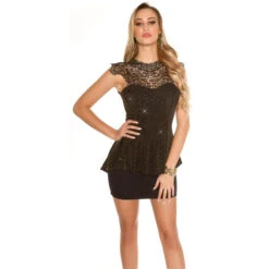 Edles Glamour Party Top Mit Glitzer Und Stickerei Gold -Look Motto Verkäufe edles glamour party top mit glitzer und stickerei gold6