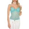Edles Glamour Top Aus Spitze Türkis