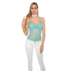 Edles Glamour Top Aus Spitze Türkis 11 Edles Glamour Top Aus Spitze Türkis -Look Motto Verkäufe edles glamour top aus spitze tuerkis5