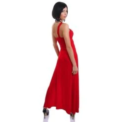 Edles Langes One-Shoulder Abendkleid Mit Strass Rot -Look Motto Verkäufe edles langes one shoulder abendkleid mit strass rot3