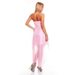 Edles Satin Bandeau Abendkleid Chiffon Glas-Steinchen Rosa -Look Motto Verkäufe edles satin bandeau abendkleid chiffon glas steinchen rosa4