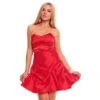 Candy Edles Satin Minikleid Abendkleid Rot -Look Motto Verkäufe edles satin minikleid abendkleid rot