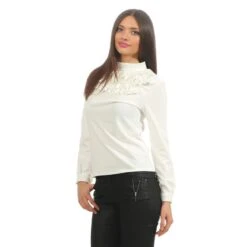 Elegante Damen Langarm-Bluse Mit Volants Und Perlen Weiß 6 Elegante Damen Langarm-Bluse Mit Volants Und Perlen Weiß -Look Motto Verkäufe elegante damen langarm bluse mit volants und perlen weiss2