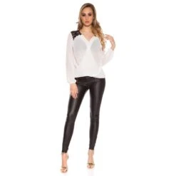 Elegante Damen Langarm Chiffon Bluse Mit Häkelspitze Weiß 11 Elegante Damen Langarm Chiffon Bluse Mit Häkelspitze Weiß -Look Motto Verkäufe elegante damen langarm chiffon bluse mit haekelspitze weiss4