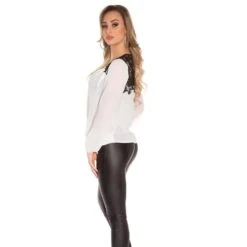 Elegante Damen Langarm Chiffon Bluse Mit Häkelspitze Weiß 13 Elegante Damen Langarm Chiffon Bluse Mit Häkelspitze Weiß -Look Motto Verkäufe elegante damen langarm chiffon bluse mit haekelspitze weiss6