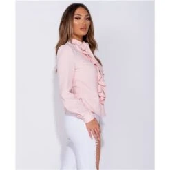Elegante Damen Langarm-Schluppenbluse Mit Volants Rosa 13 Elegante Damen Langarm-Schluppenbluse Mit Volants Rosa -Look Motto Verkäufe elegante damen langarm schluppenbluse mit volants rosa5