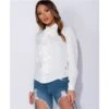 Elegante Damen Langarm-Schluppenbluse Mit Volants Weiß 1 Elegante Damen Langarm-Schluppenbluse Mit Volants Weiß -Look Motto Verkäufe elegante damen langarm schluppenbluse mit volants weiss