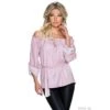 Elegante Schulterfreie Carmen-Bluse Mit Bindegürtel Mauve -Look Motto Verkäufe elegante schulterfreie carmen bluse mit bindeguertel mauve