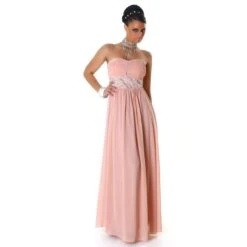 Elegantes Glamour Abendkleid Aus Chiffon Mit Strass Lachs -Look Motto Verkäufe elegantes glamour abendkleid aus chiffon mit strass lachs3