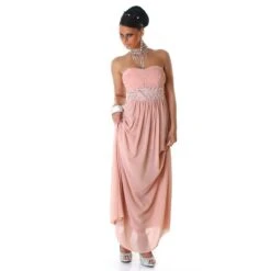 Elegantes Glamour Abendkleid Aus Chiffon Mit Strass Lachs -Look Motto Verkäufe elegantes glamour abendkleid aus chiffon mit strass lachs4