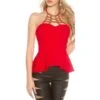 Elegantes Glamour Neckholder-Top Mit Ornament Rot -Look Motto Verkäufe elegantes glamour neckholder top mit ornament rot