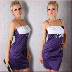 Elegantes Satin Etuikleid Abendkleid Lila / Weiß -Look Motto Verkäufe elegantes satin etuikleid abendkleid lila weiss3