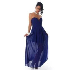 Elegantes Trägerloses Bandeau Abendkleid Aus Chiffon Royal Blau -Look Motto Verkäufe elegantes traegerloses bandeau abendkleid aus chiffon royal blau3