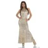 Exklusives Glamour Gala Abendkleid Mit Pailletten Gold