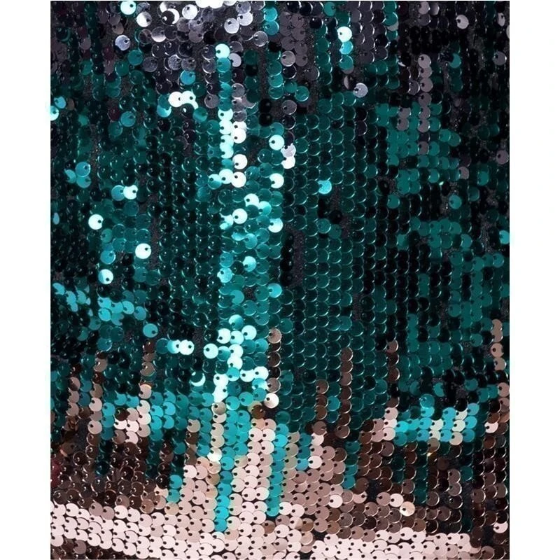 Glamour Bodycon Pailletten Minikleid Mit Stehkragen Grün/Schwarz 8 Glamour Bodycon Pailletten Minikleid Mit Stehkragen Grün/Schwarz – Bild 6